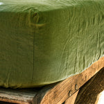 Olive Linen Fitted Sheet