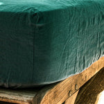 Green Linen Fitted Sheet