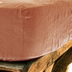 Burnt Orange Linen Fitted Sheet