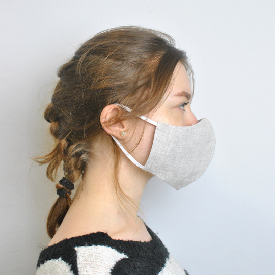Burnt Orange Face Mask, 100 % Pure Linen, Reusable, Breathable, Soft