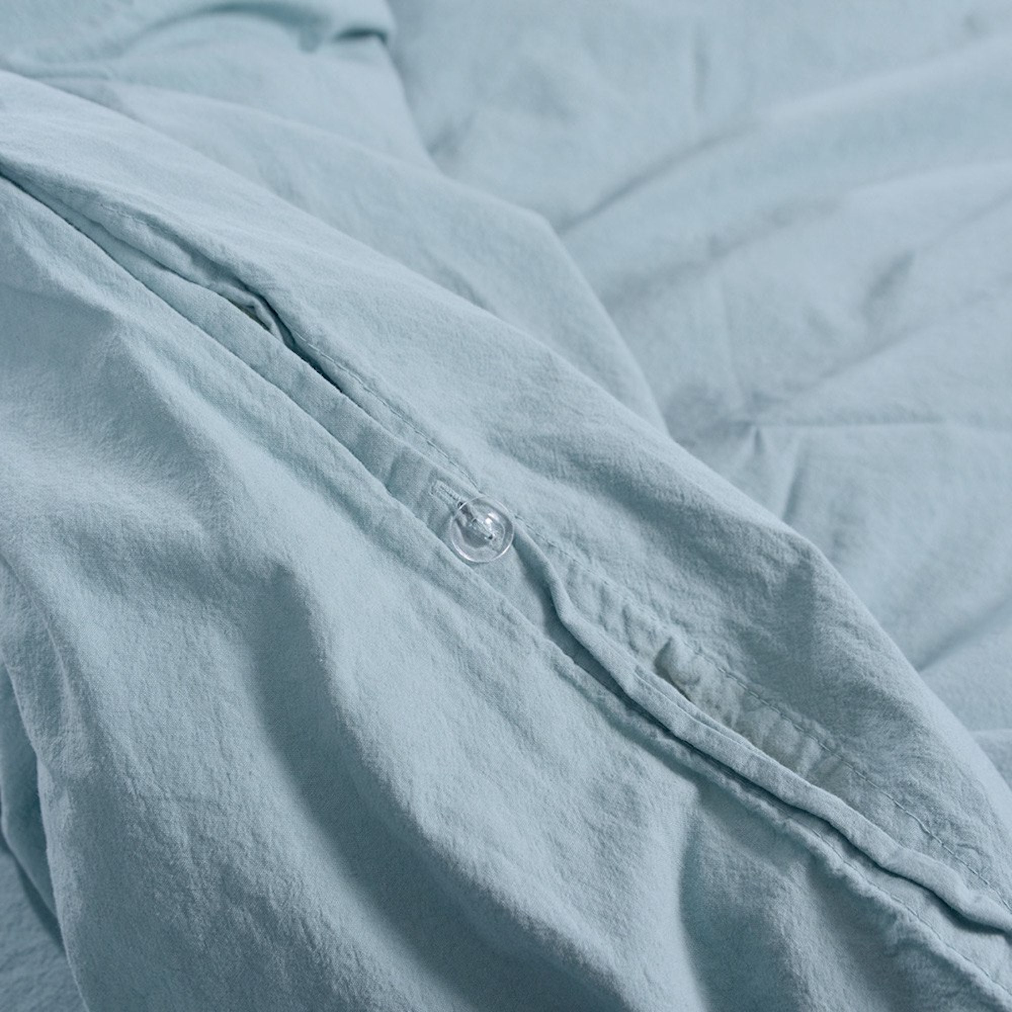 Stonewashed Cotton Duvet Cover Set, Mineral Blue
