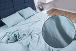 Stonewashed Cotton Duvet Cover Set, Mineral Blue
