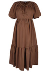 Brown Midi Maternity Dress