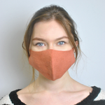 Burnt Orange Face Mask, 100 % Pure Linen, Reusable, Breathable, Soft