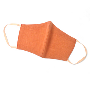 Burnt Orange Face Mask, 100 % Pure Linen, Reusable, Breathable, Soft