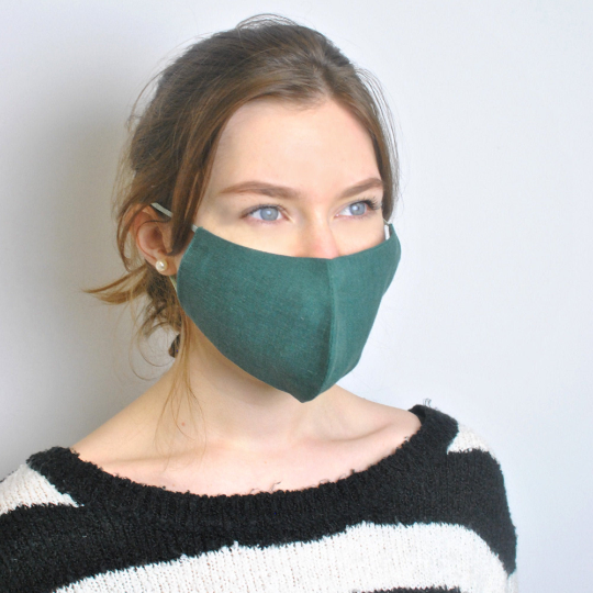 Burnt Orange Face Mask, 100 % Pure Linen, Reusable, Breathable, Soft