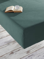 Cotton Fitted Sheet Set, Dark Green