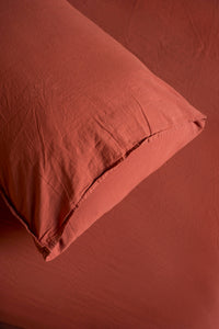 Cotton Pillow Case Set, Burnt Orange