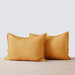 Linen Pillow Case Set, Mustard