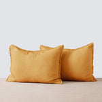 Stonewashed Linen Duvet Cover Set, Mustard