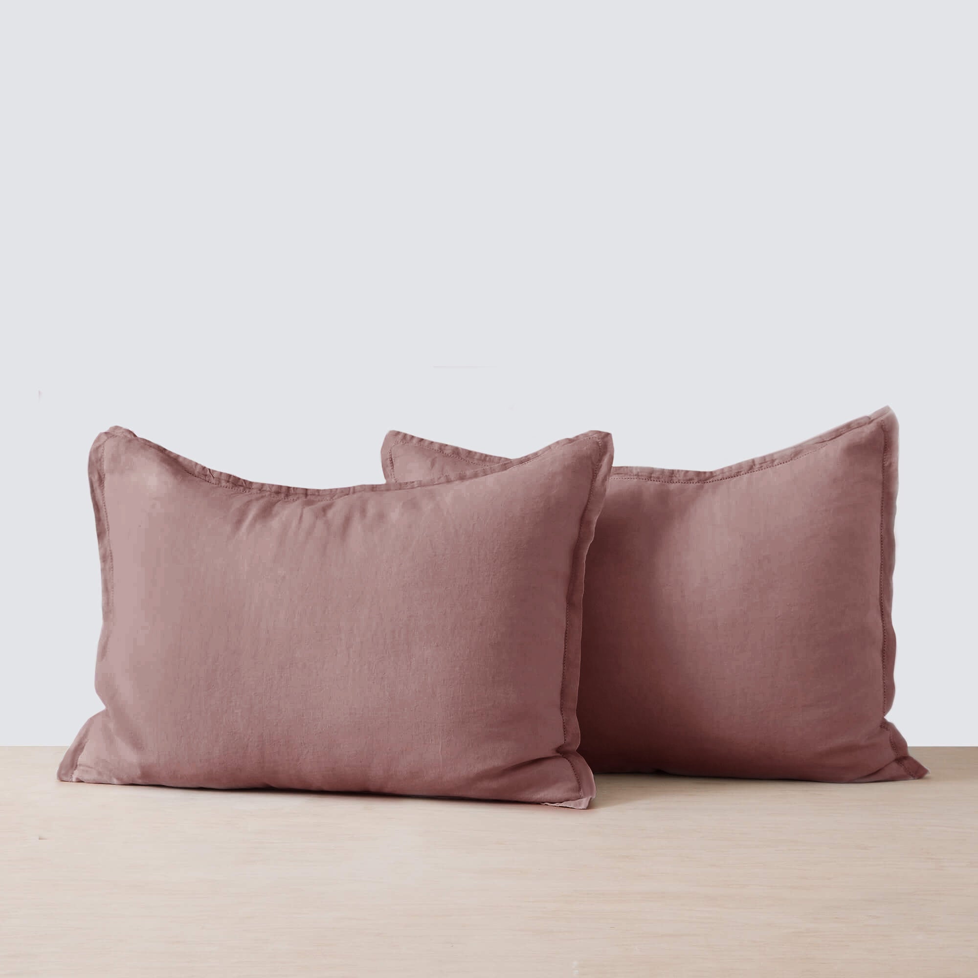 Stonewashed Linen Duvet Cover Set, Dusty Rose