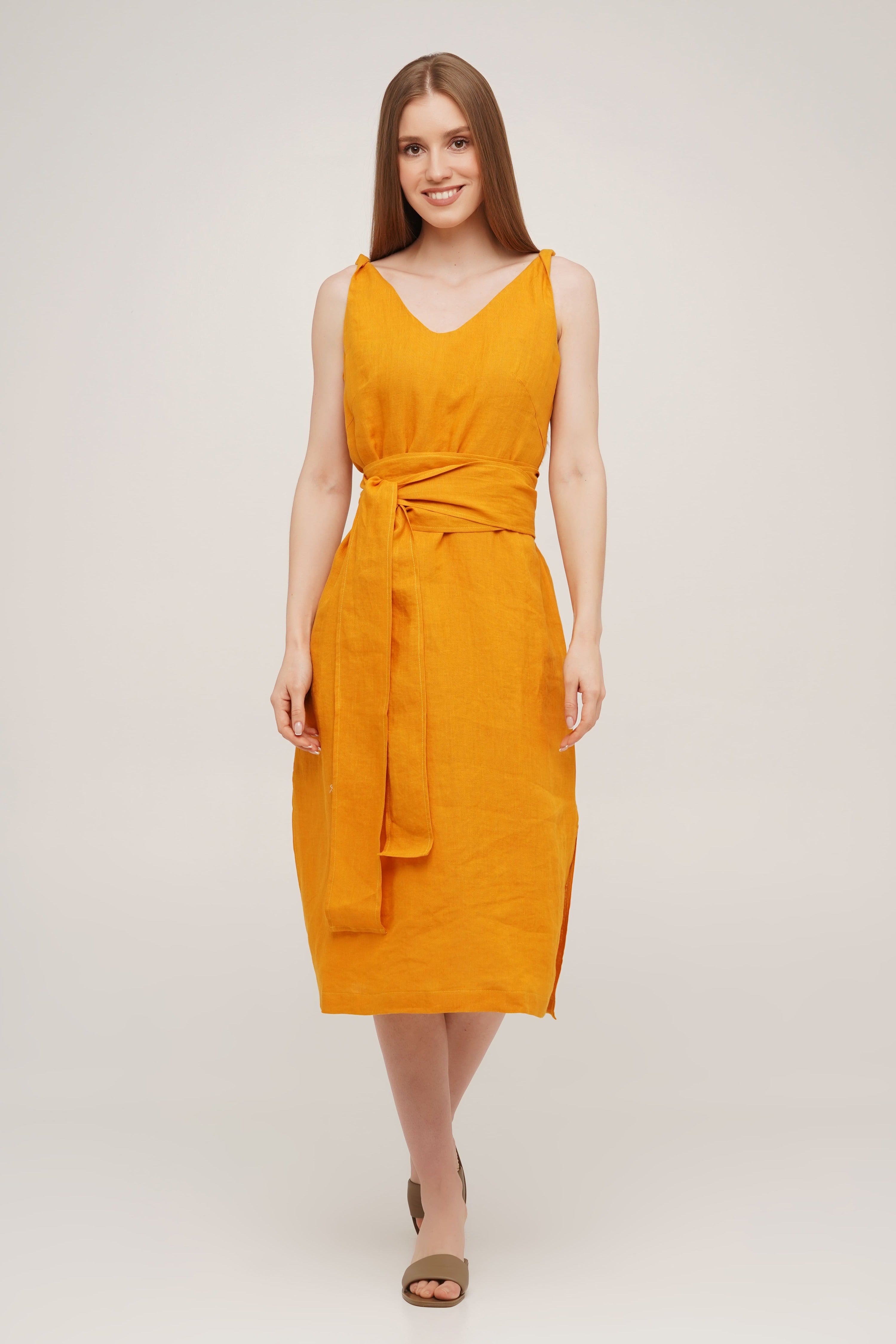 Linen Dress With Pockets