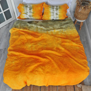 Handmade Duvet Cover Set Autumn Foliage, Linen