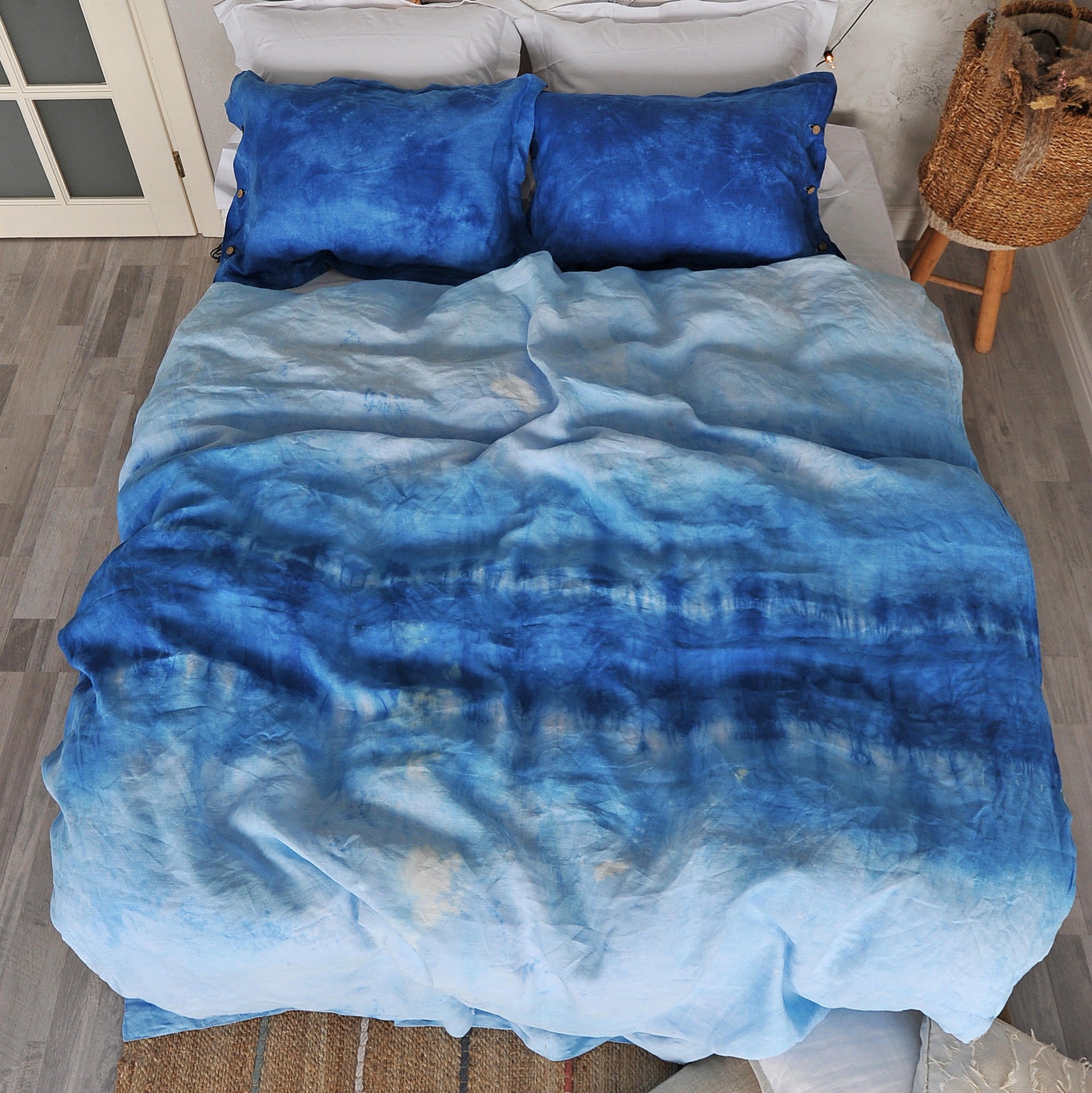 Handmade Duvet Cover Set Blue Sky, Linen
