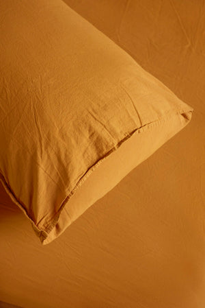 Cotton Fitted Sheet Set, Mustard