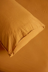 Cotton Pillow Case Set, Mustard