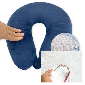 Microbeads Travel Pillow, Navy Blue