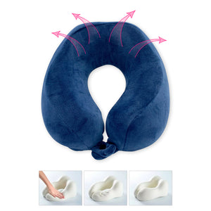Memory Foam Travel Pillow, Nave Blue