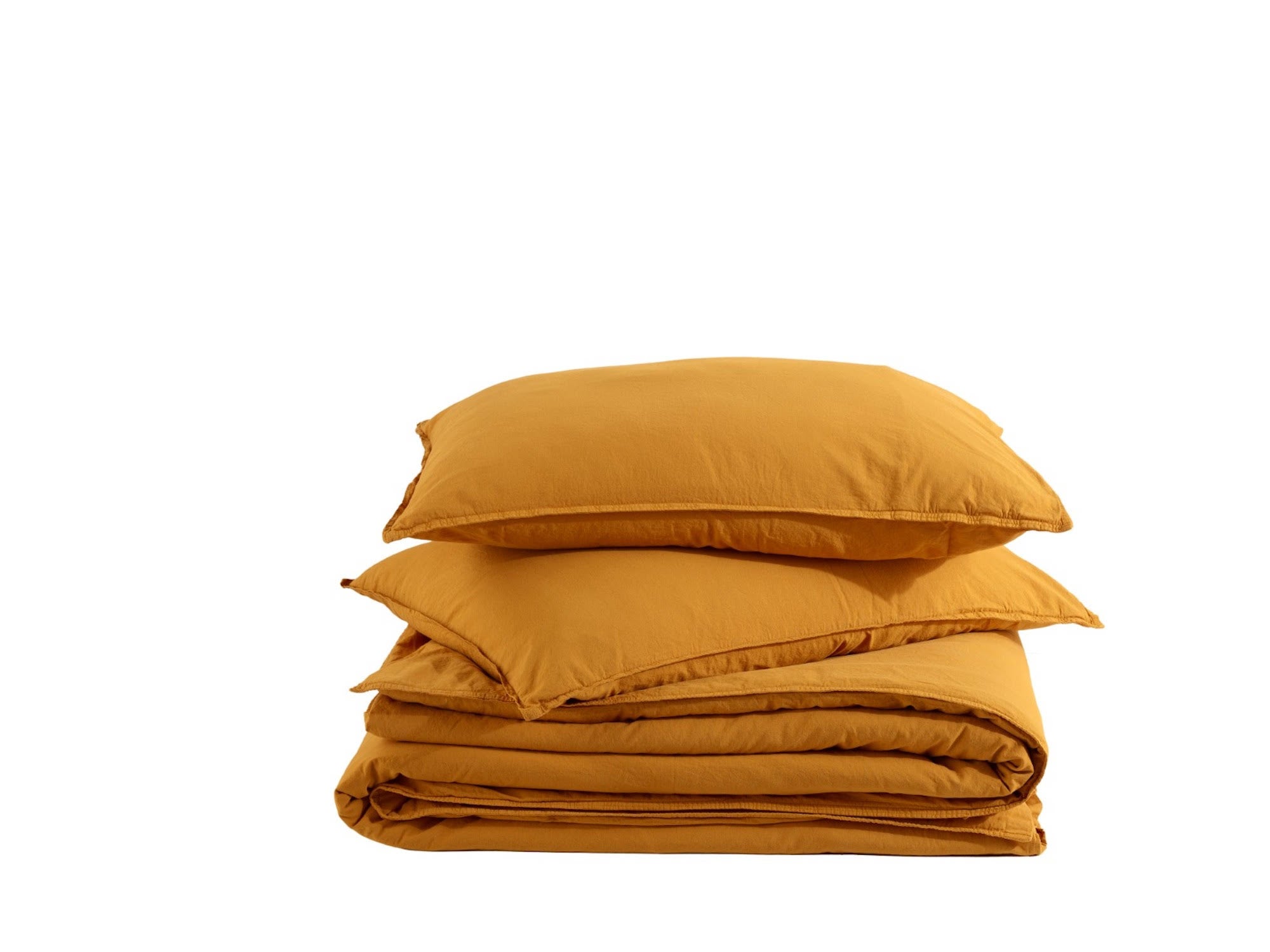 Cotton Pillow Case Set, Mustard