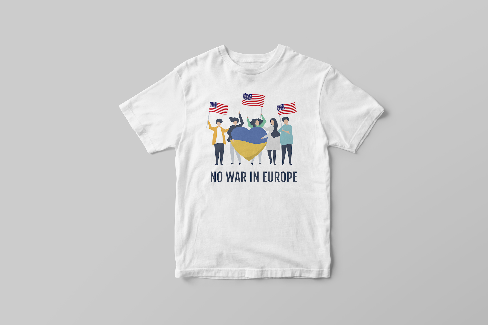 Short sleeve t-shirt, No War American Flag