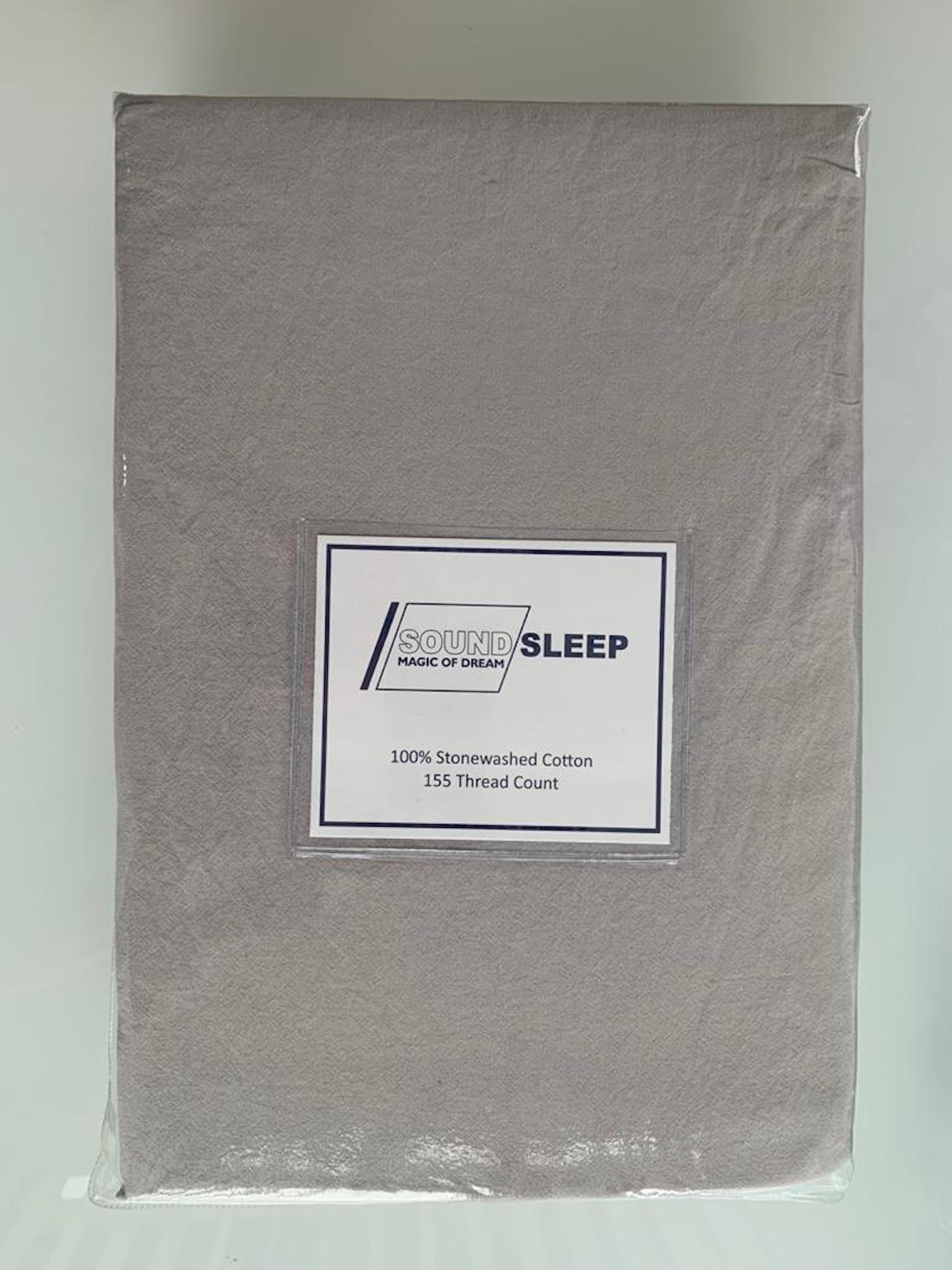 Stonewashed Cotton Duvet Cover Set, Silver