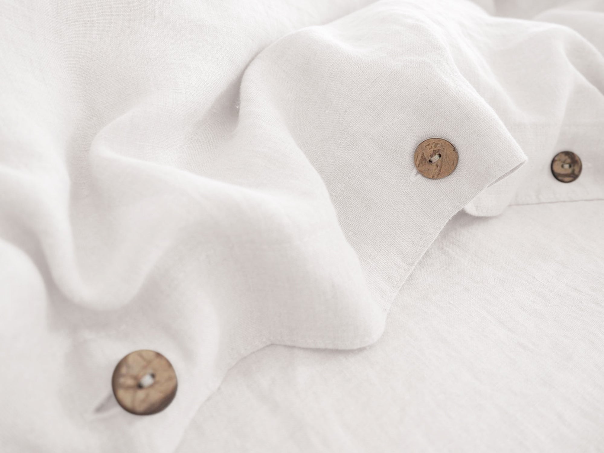Stonewashed Linen Duvet Cover Set, White
