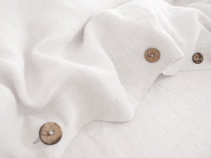 Stonewashed Linen Duvet Cover Set, White
