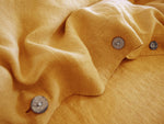 Stonewashed Linen Duvet Cover Set, Mustard