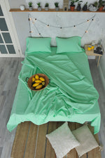 Stonewashed Duvet Cover Set: 1 Duvet Cover + 2 Pillow cases, Rustic Bedding Set King, Queen, Double, Full - Bright Colours