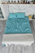 Stonewashed Duvet Cover Set: 1 Duvet Cover + 2 Pillow cases, Rustic Bedding Set King, Queen, Double, Full - Bright Colours