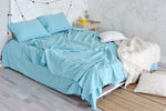 Stonewashed Duvet Cover Set: 1 Duvet Cover + 2 Pillow cases, Rustic Bedding Set King, Queen, Double, Full - Bright Colours