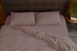 Stonewashed bedding set 3 pcs - 1 Duvet cover + 2 Pillow cases  - Cinnamon, Terracotta Bed Linen,  King, Queen, Double Full