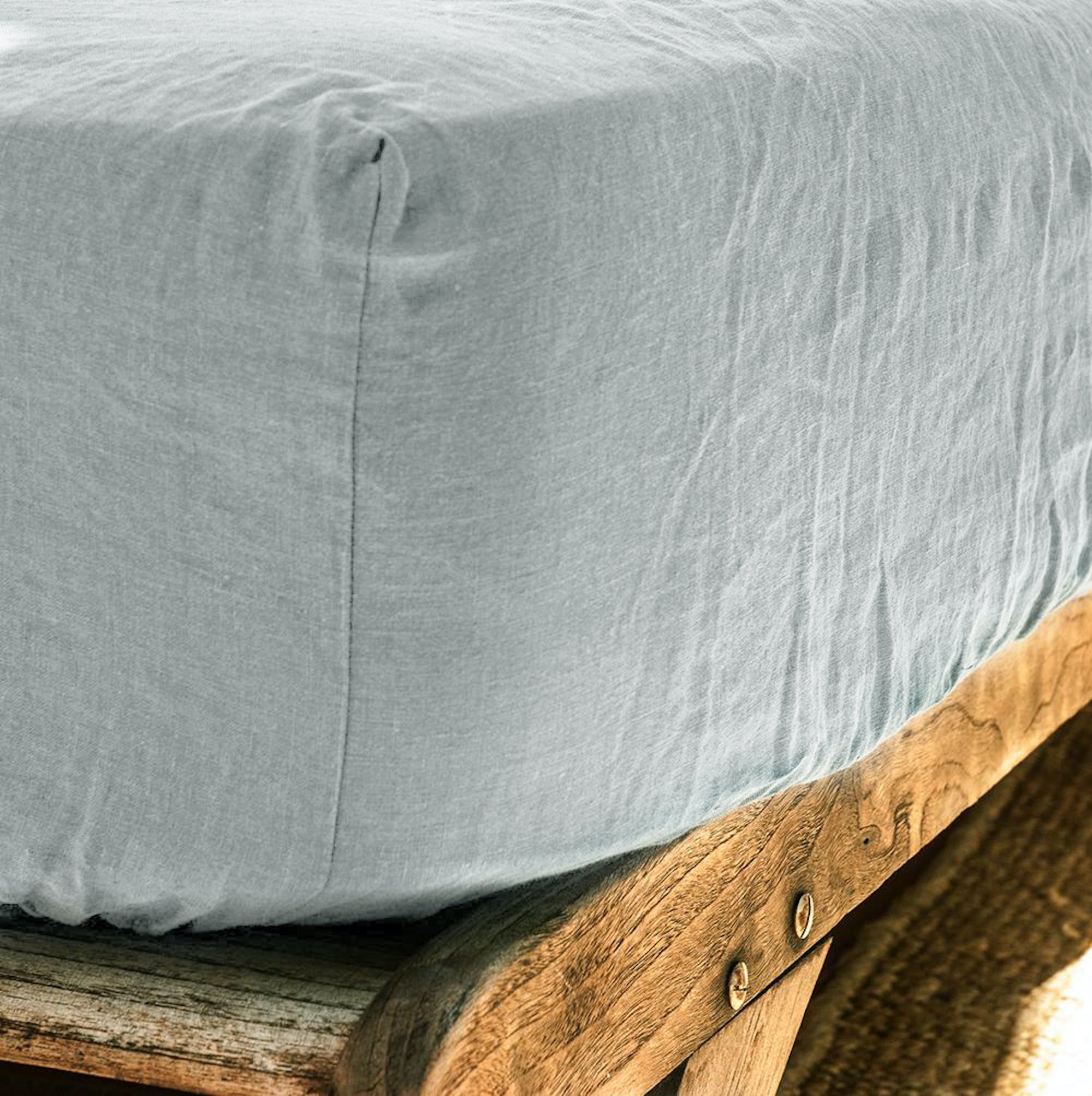 Grey Linen Fitted Sheet