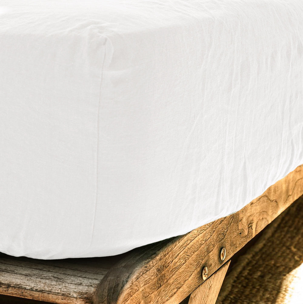 White Linen Fitted Sheet