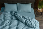Stonewashed Cotton Bedding Set, Mineral Blue