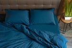Stonewashed Cotton Bedding Set, Dress Blue