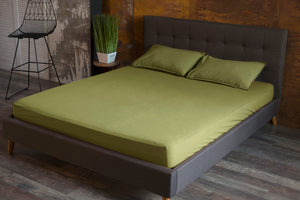 Cotton Pillow Case Set, Olive Green