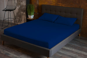 Cotton Pillow Case Set, Navy Blue