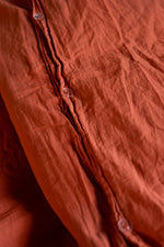 Stonewashed Cotton Duvet Cover Set, Burnt Orange