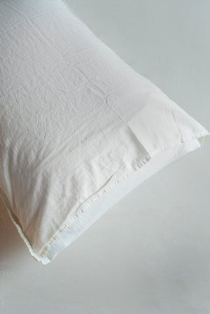 Stonewashed Cotton Bedding Set, White