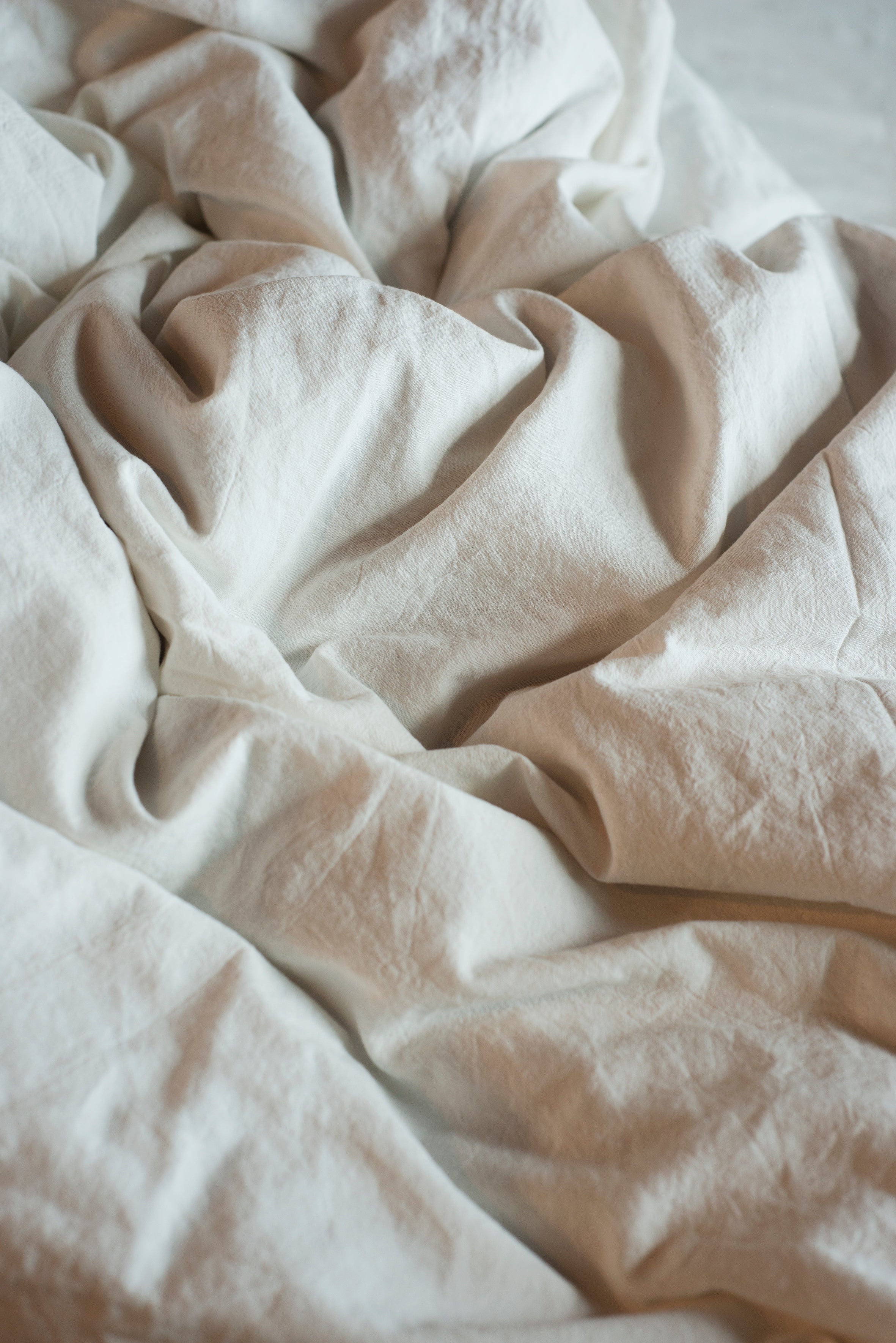 Stonewashed Cotton Bedding Set, White