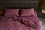 Stonewashed Cotton Bedding Set, Purple