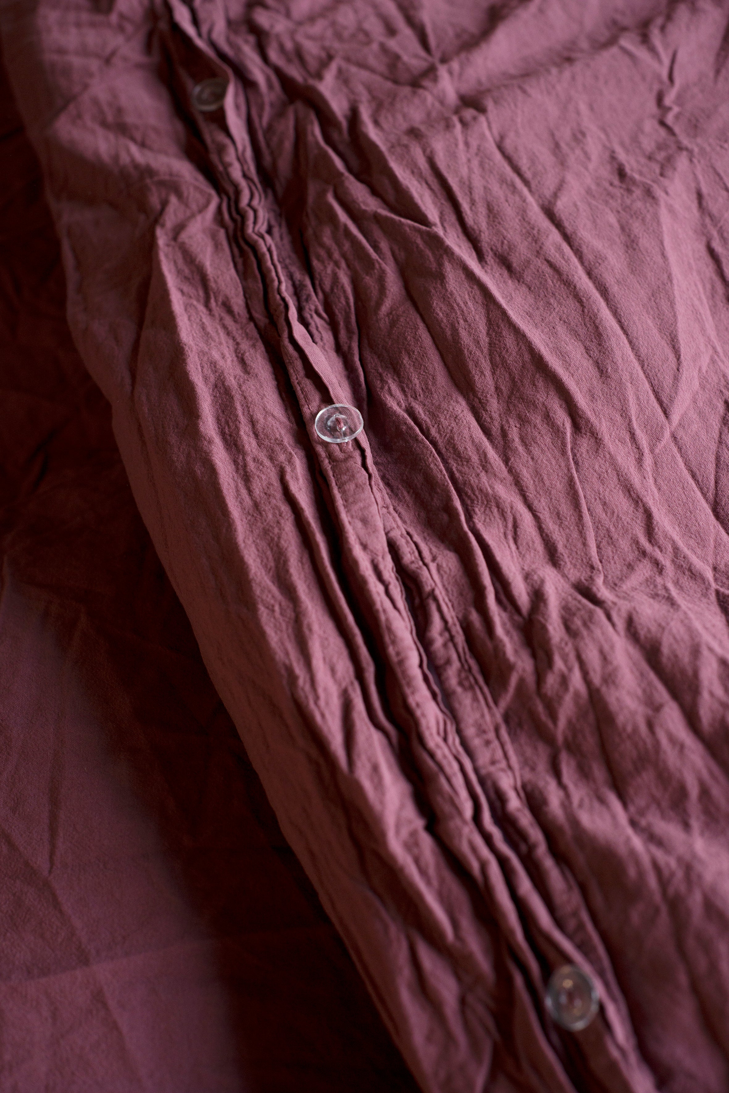 Stonewashed Cotton Duvet Cover, Raspberry