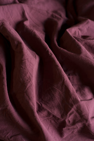Stonewashed Cotton Duvet Cover, Raspberry