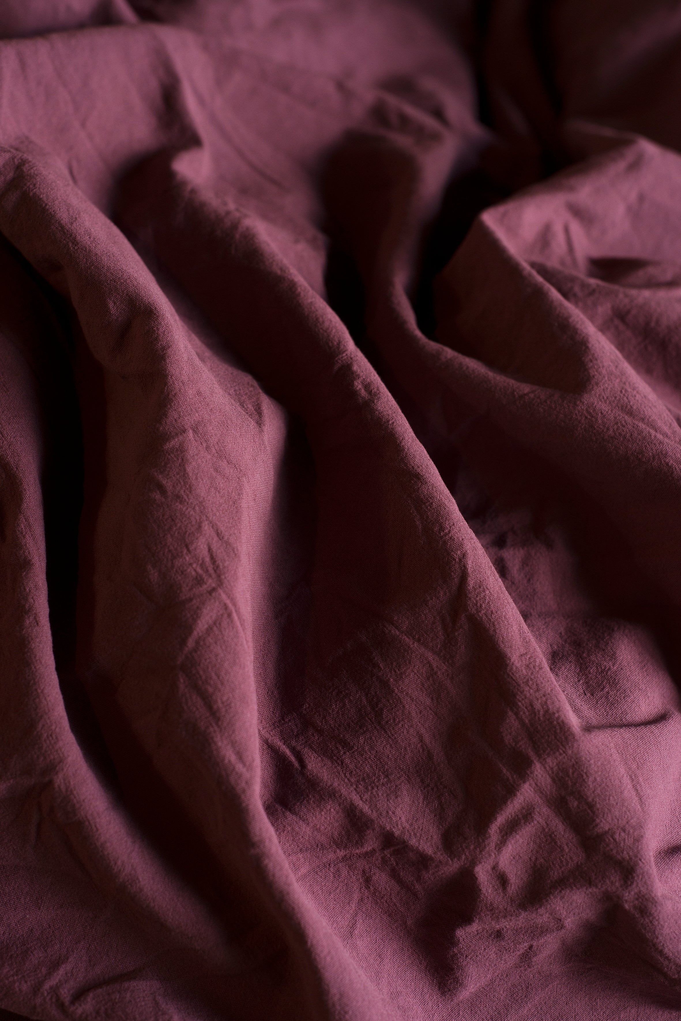 Stonewashed Cotton Bedding Set, Purple