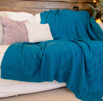 Sea Wave Throw Blanket Throw, Carmel