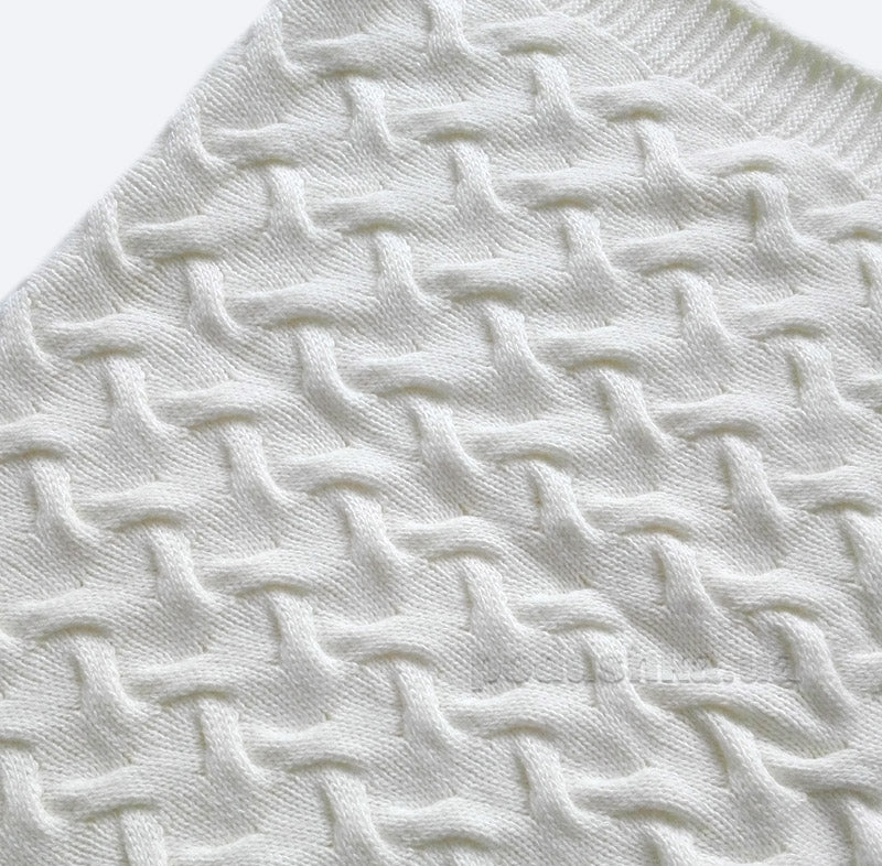 Milk White Blanket Throw, Varanaci