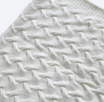 Milk White Blanket Throw, Varanaci