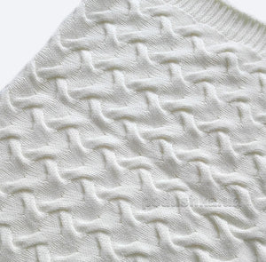 Milk White Blanket Throw, Varanaci