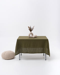Linen Tablecloth, Olive Green